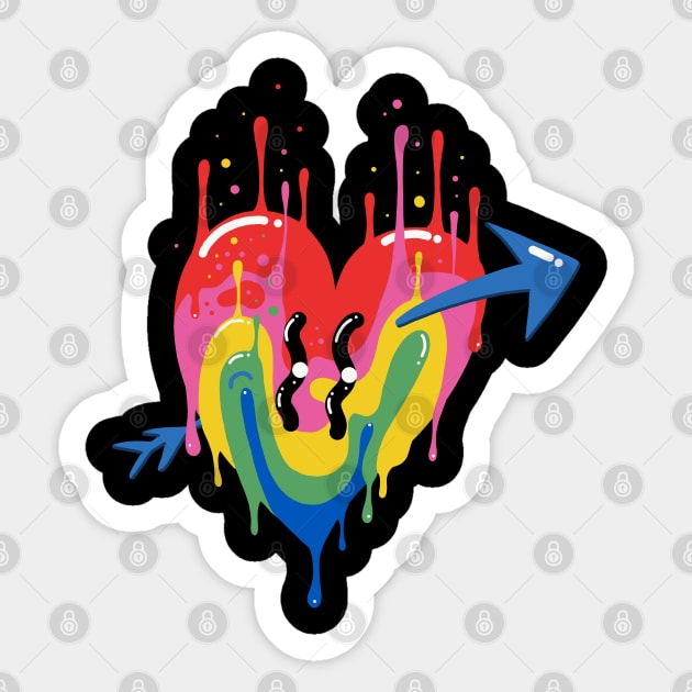 Trippy Drippy Heart Sticker by ms_wearer